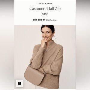 Jenni Kayne Cashmere Half Zip XS EUC